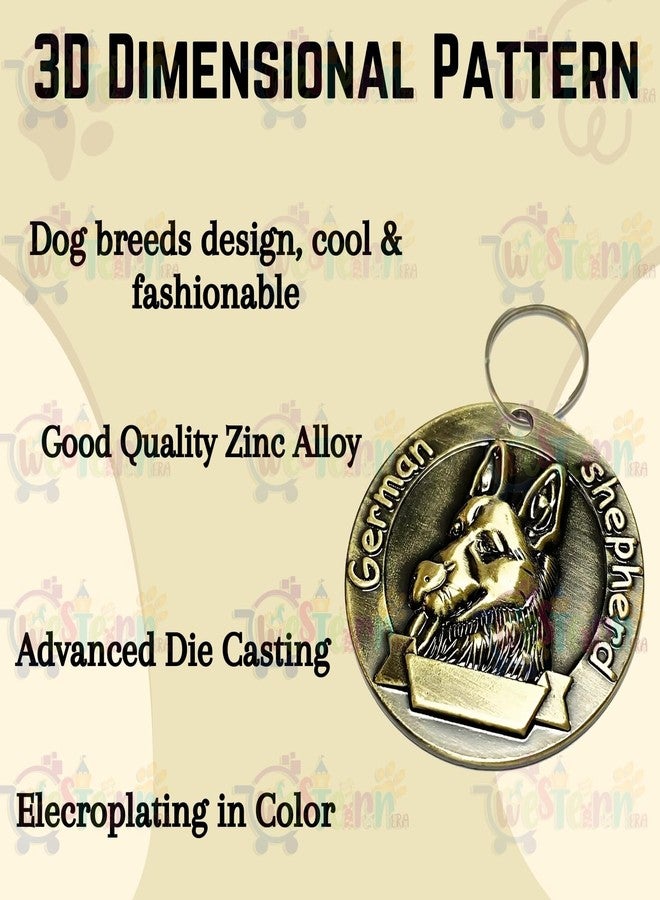 Western Era German Shepard Bronze Tag with Dog Face Engraved - Durable Metal Pet ID Tag, Stylish, Sturdy, Long-Lasting, Scratch-Resistant, Lightweight, Attach to Dog Collar for Added Style & Security - Image 3